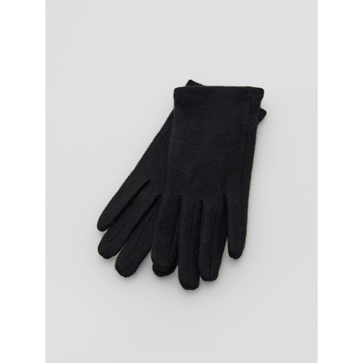 Reserved - Wełniane rękawiczki - Czarny Reserved S Reserved