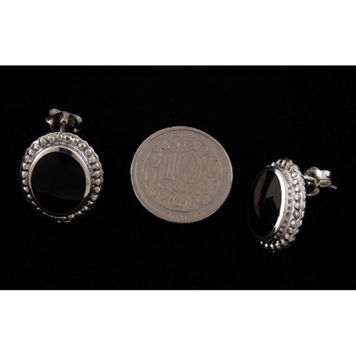 Kolczyki srebrne z czarną masą k1265 - 3,5g Falana Falana