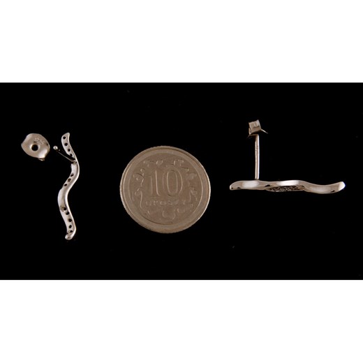 Kolczyki srebrne rodowane z cyrkonią wąż żmijka k1685 - 1,5 g Falana Falana