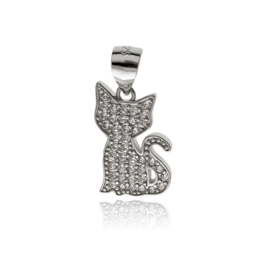 Wisiorek srebrny kot z cyrkoniam w0397 - 1,6g. Falana Falana