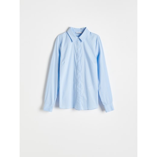 Niebieska koszula damska Reserved w stylu klasycznym 