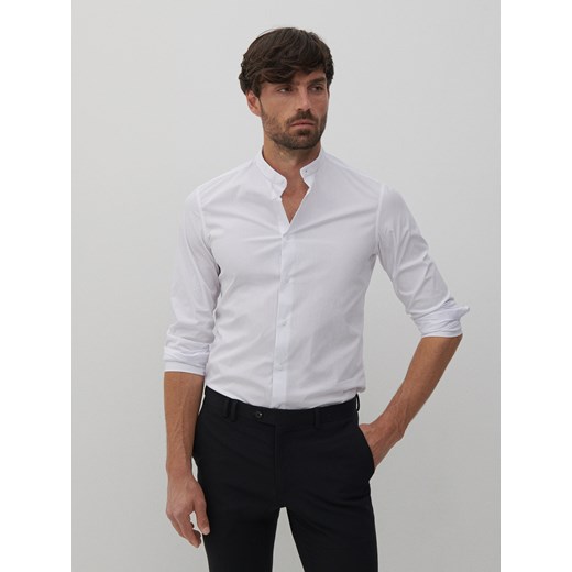 Reserved - Koszula super slim fit ze stójką - Biały Reserved XL Reserved