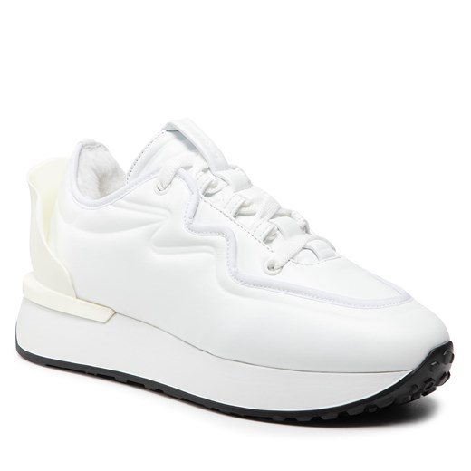 Buty sportowe damskie Le Silla sneakersy białe sznurowane na platformie 