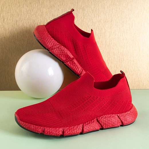 Czerwone męskie buty sportowe slip-on Dovevo - Obuwie Royalfashion.pl 42 royalfashion.pl