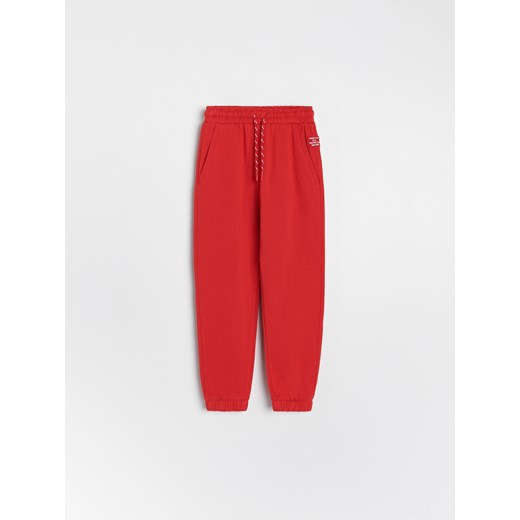 Reserved - Dresowe spodnie z kieszeniami - Czerwony Reserved 164 Reserved