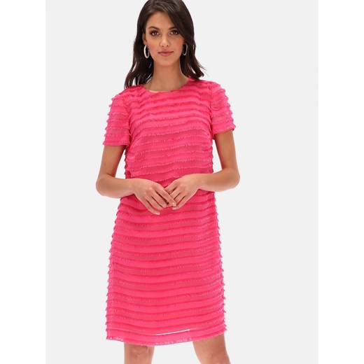 Różowa sukienka z frędzlami L'AF REBECA 34 promocja Eye For Fashion