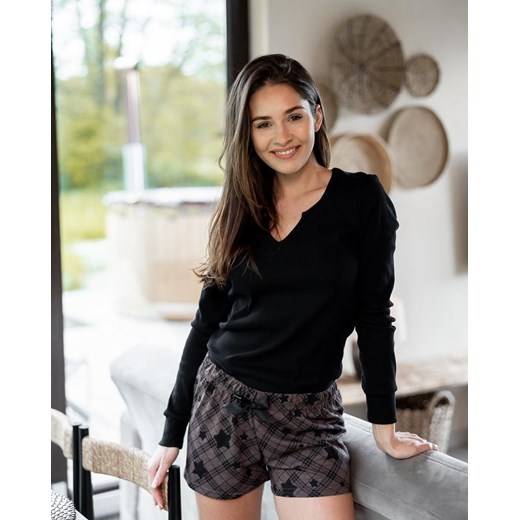 Piżama damska długi rękaw krótkie spodnie Sensis Sensis L lenaodniemowlakadoszkolniaka.pl