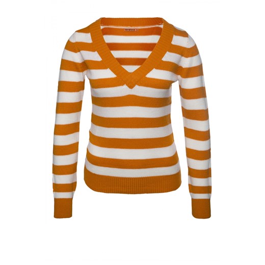 Striped sweater terranova brazowy sweter