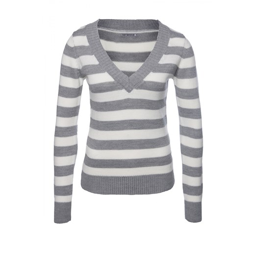Striped sweater terranova szary sweter