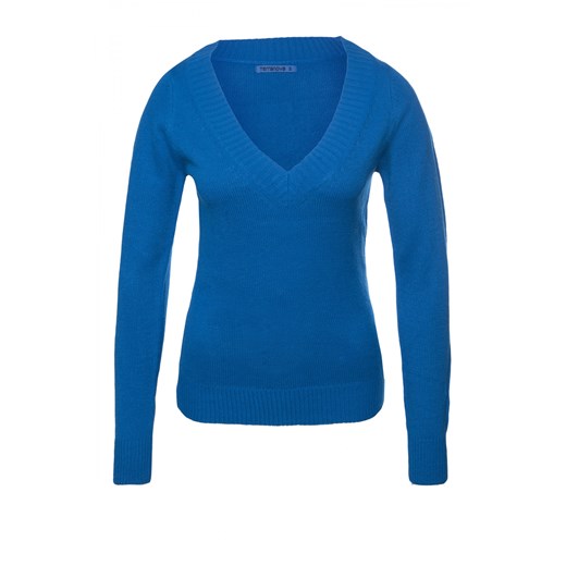 Plain V-neck sweater terranova niebieski sweter