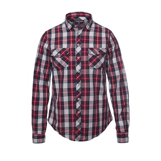 Checkered shirt terranova brazowy t-shirty