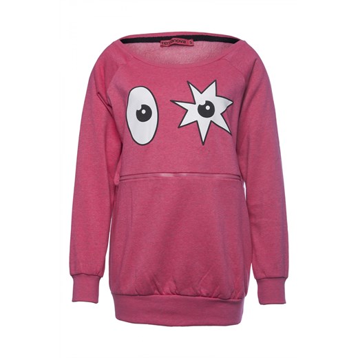 Sweatshirt with zip terranova rozowy nadruki