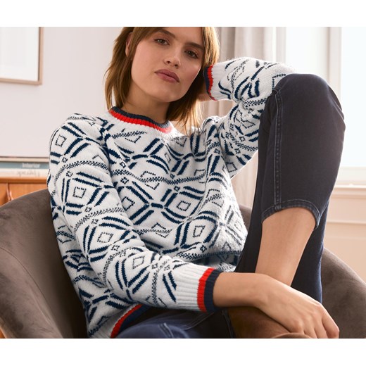 Sweter z dzianiny z norweskim wzorem Tchibo Tchibo S 36/38 Tchibo.pl