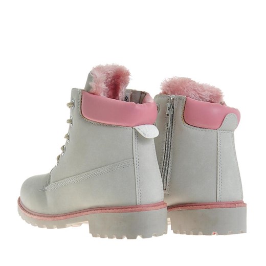 Pantofelek24 buty zimowe dziecięce białe trapery 