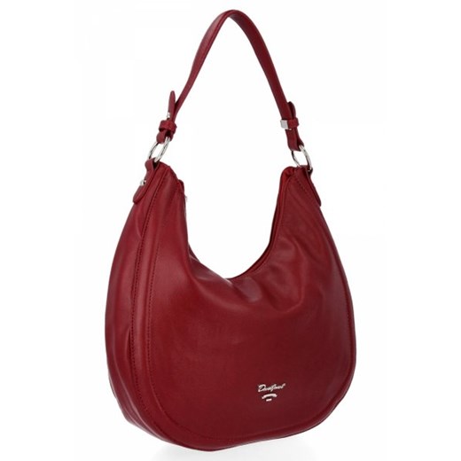 Shopper bag czerwona David Jones w stylu glamour ze skóry ekologicznej na ramię 