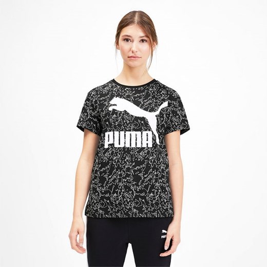 Koszulka damska Classics AOP Logo Tee Puma Puma XS okazyjna cena SPORT-SHOP.pl