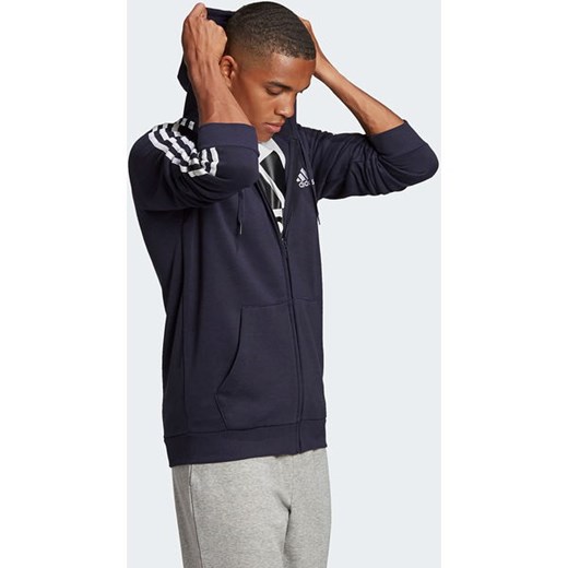 Bluza męska Essentials Fleece 3-Stripes Full-Zip Hoodie Adidas M okazja SPORT-SHOP.pl