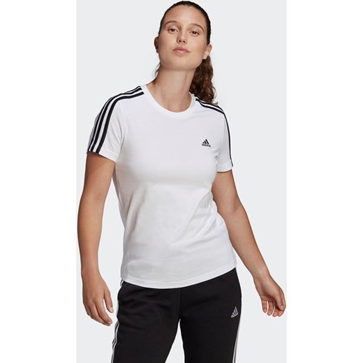 Koszulka damska Loungewear Essentials Slim 3-Stripes Tee Adidas XS SPORT-SHOP.pl okazja