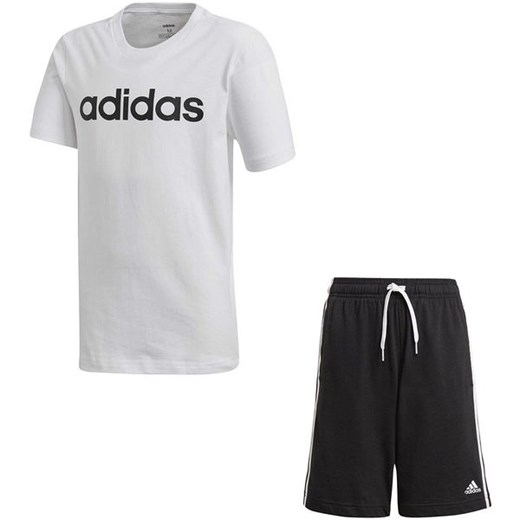 Komplet młodzieżowy Essentials Linear Logo + Essentials 3-Stripes Shorts Adidas 176cm wyprzedaż SPORT-SHOP.pl