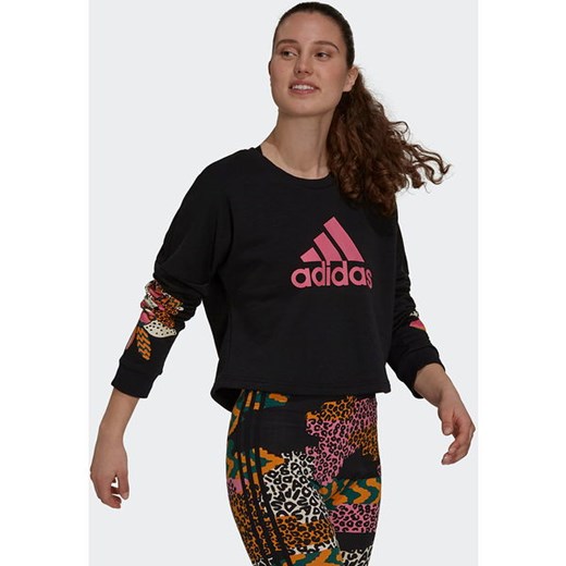 Bluza damska X FARM Rio Print Loose Cropped Fleece Logo Sweatshirt Adidas S okazja SPORT-SHOP.pl