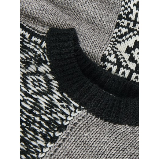 Reserved - Wełniany sweter z nieregularnym wzorem - Wielobarwny Reserved L Reserved