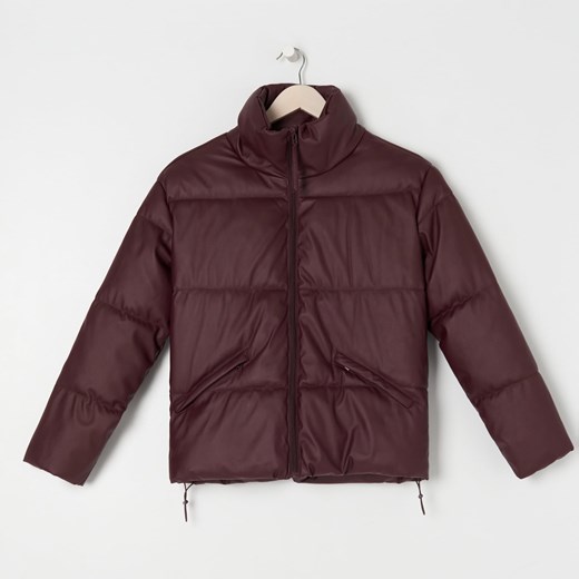 Sinsay - Kurtka puffer - Bordowy Sinsay S Sinsay