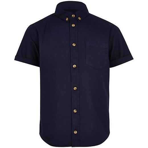 Boys navy oxford shirt river-island czarny t-shirty