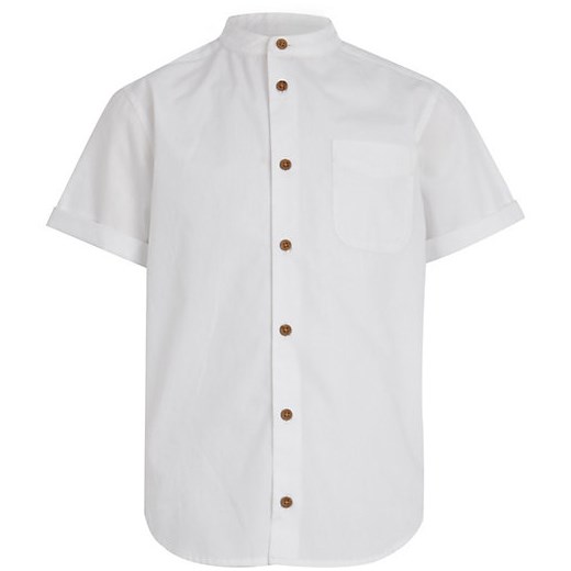 Boys white grandad shirt river-island bialy t-shirty