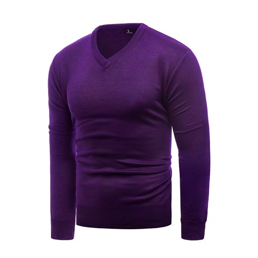 Sweter męski 2200a - fiolet ze sklepu Risardi w kategorii Swetry męskie - zdjęcie 127216946