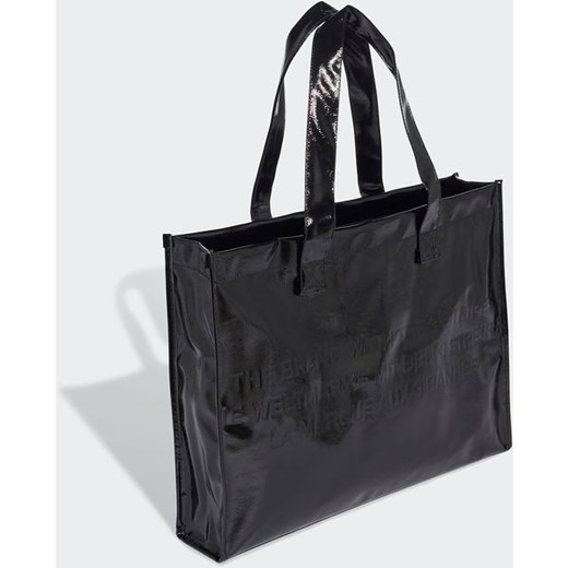 Shopper bag Adidas na ramię czarna lakierowana elegancka 