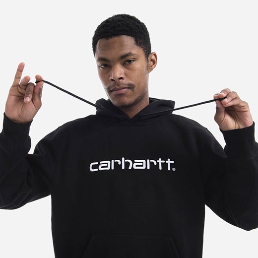 Bluza męska Carhartt WIP Hooded Carhartt Sweat I030230 BLACK/WHITE L sneakerstudio.pl