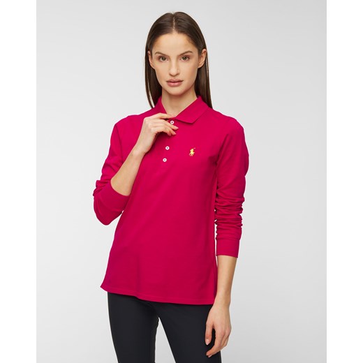 Polo Ralph Lauren bluzka damska różowa z haftem z kołnierzykiem 