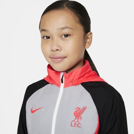 Kurtka piłkarska dla dużych dzieci Liverpool FC AWF - Szary Nike M Nike poland