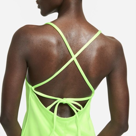 Sukienka zielona Nike na ramiączkach z okrągłym dekoltem mini 
