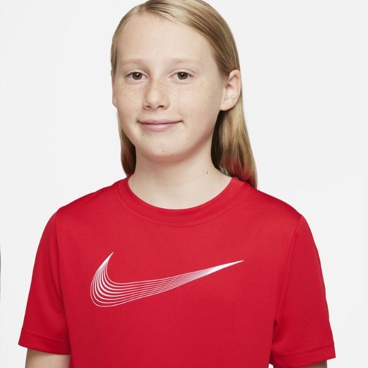 T-shirt chłopięce czerwony Nike z krótkim rękawem 