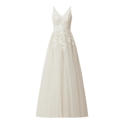 Sukienka Luxuar Fashion biała na ramiączkach 