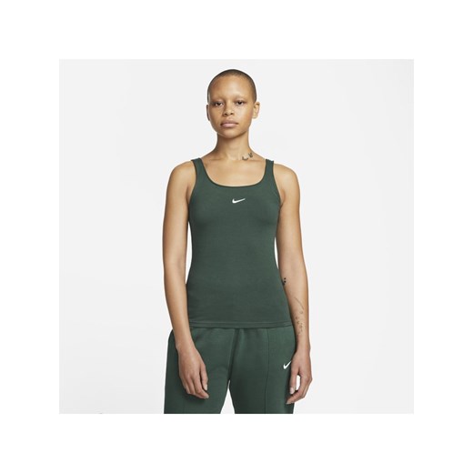 Bluzka damska Nike zielona z bawełny 
