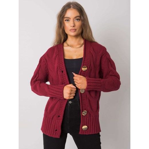 RUE PARIS Bordowy sweter rozpinany Sheandher.pl ONE SIZE Sheandher.pl