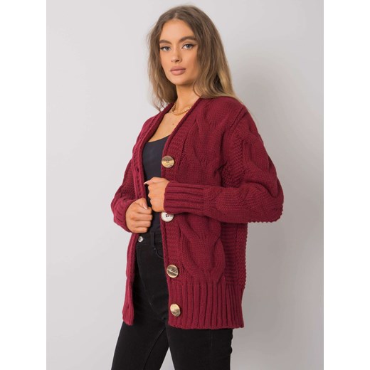 RUE PARIS Bordowy sweter rozpinany Sheandher.pl ONE SIZE Sheandher.pl