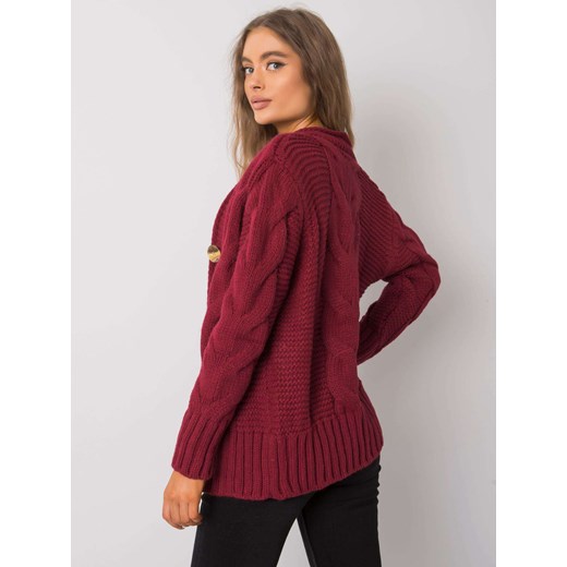 RUE PARIS Bordowy sweter rozpinany Sheandher.pl ONE SIZE Sheandher.pl