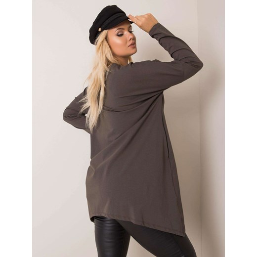 RUE PARIS Khaki asymetryczna bluzka plus size Sheandher.pl XL Sheandher.pl