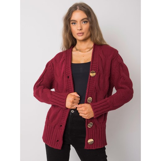 RUE PARIS Bordowy sweter rozpinany Sheandher.pl ONE SIZE Sheandher.pl