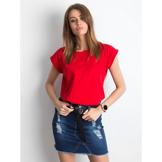 Gładki t-shirt damski czerwony Sheandher.pl M Sheandher.pl
