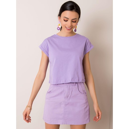 RUE PARIS Fioletowy t-shirt damski Sheandher.pl M Sheandher.pl