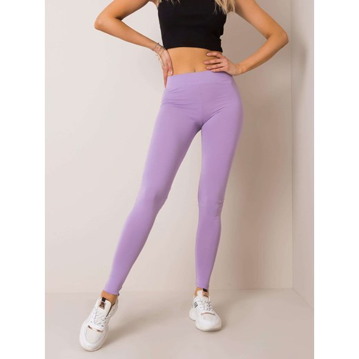 Gładkie legginsy damskie jasnofioletowe Sheandher.pl M Sheandher.pl