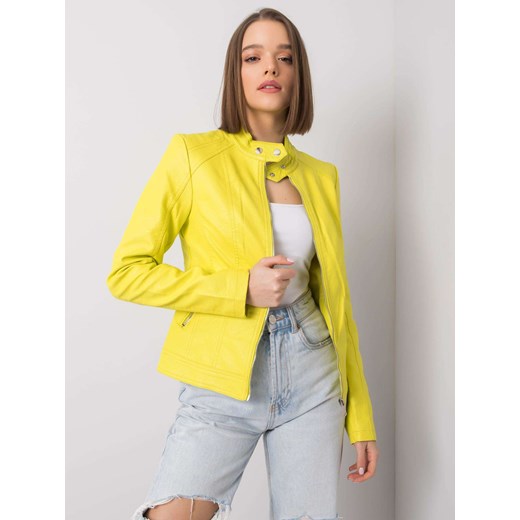 Cytrynowa kurtka biker z ekoskóry Sheandher.pl M Sheandher.pl