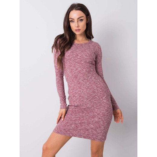 RUE PARIS Bordowa sukienka dopasowana z wycięciem Sheandher.pl M Sheandher.pl
