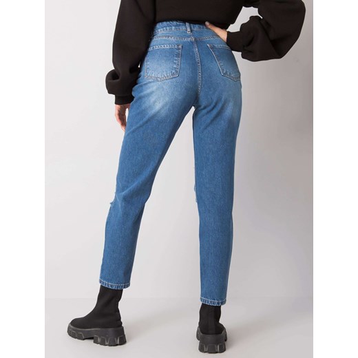 RUE PARIS Niebieskie spodnie mom jeans z dziurami Sheandher.pl 42 Sheandher.pl