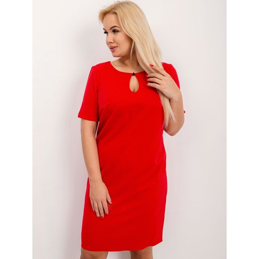 Czerwona sukienka plus size z suwakiem Sheandher.pl 42 Sheandher.pl