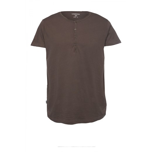 Button-neck T-shirt terranova szary t-shirty